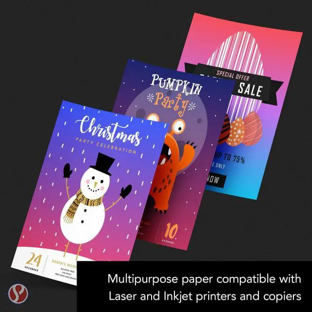 Alt view image 4 of 6 - Bright White Paper - Multipurpose Office Print Writing Copy - Flyers, Posters, Design Proposals, Business Documents | 8.5 x 11 | 70lb Text (28lb Bond) | Acid Free Paper | 100 Sheets per Pack