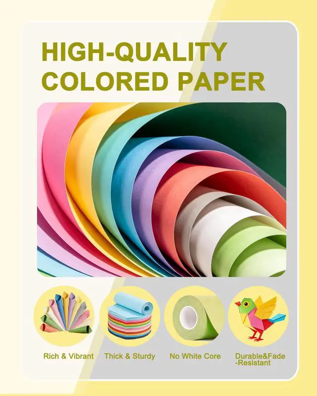 Alt view image 3 of 7 - Yellow Paper, Multi-Purpose Canary Colored Paper, Colored Printer Paper 8.5 x 11, 20 lb/75 GSM,200 Sheets, Jam-Free For Inkjet/laser printer, Copy, Office Home, Made in USA