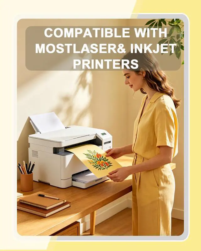 Alt view image 5 of 7 - Yellow Paper, Multi-Purpose Canary Colored Paper, Colored Printer Paper 8.5 x 11, 20 lb/75 GSM,200 Sheets, Jam-Free For Inkjet/laser printer, Copy, Office Home, Made in USA