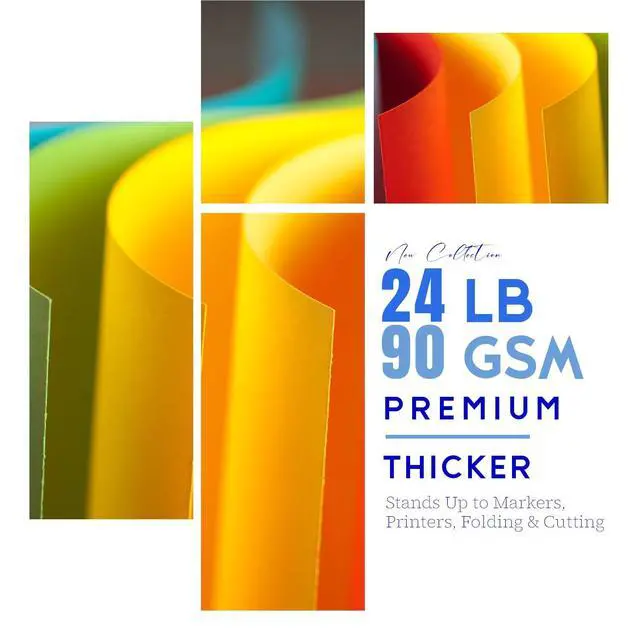 Alt view image 3 of 6 - Colored Copy Paper 8.5X11 Inches,140 Sheets 24 lb/90GSM 7 Colors Rainbow Letter Size Printer Multipurpose Paper for Office School Education Daily Printing,Document Copying,Study