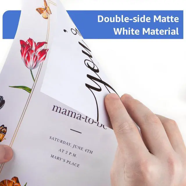 Alt view image 2 of 7 - 100 Sheets White Cardstock Paper 8.5 x 11, 92lb/250gsm Card Stock