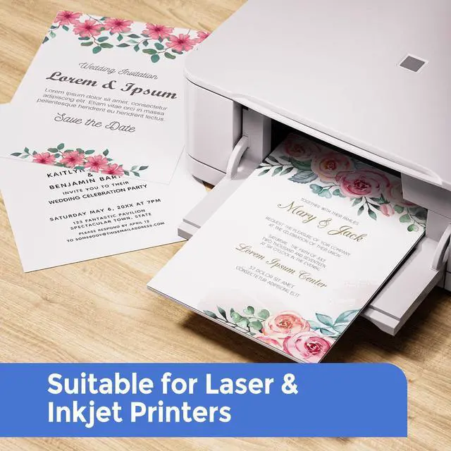 Alt view image 4 of 7 - 100 Sheets White Cardstock Paper 8.5 x 11, 92lb/250gsm Card Stock