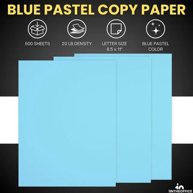 Alt view image 2 of 5 - Blue Copy Paper, Printer Paper, Pastel Colored Copy Paper, 20 lbs., 8.5" x 11", 500 Sheets Pack