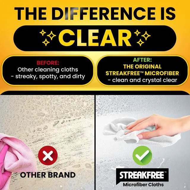 Alt view image 6 of 7 - Microfiber Glass Cleaning Cloths 5 Pack 16x16 Lint Free Window & Mirror Cloths Just Add Water, No Chemicals, Streak-Free Shine