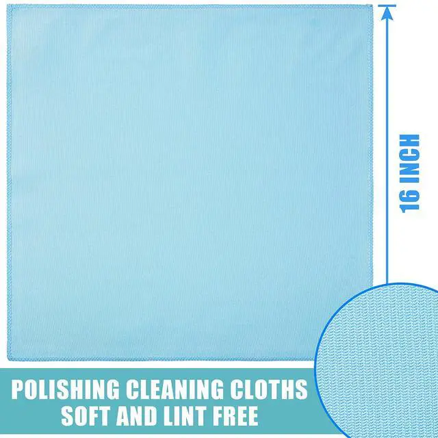 Alt view image 2 of 7 - 18 Pcs Microfiber Glass Cleaning Cloths (16 x 16) Polishing Cloth - Streak Free - Lint Free - Quickly Clean Windows, Glasses, Windshields, Mirrors, Stainless Steel, Monitor(Blue Gray)