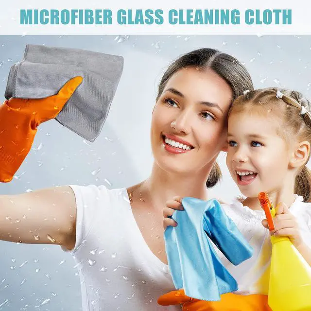 Alt view image 6 of 7 - 18 Pcs Microfiber Glass Cleaning Cloths (16 x 16) Polishing Cloth - Streak Free - Lint Free - Quickly Clean Windows, Glasses, Windshields, Mirrors, Stainless Steel, Monitor(Blue Gray)