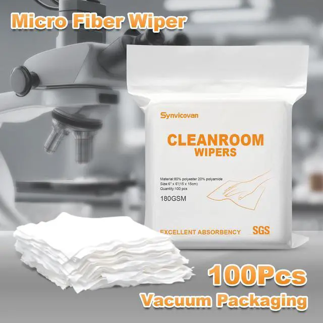 Alt view image 2 of 7 - Microfiber Wipes 6"x6"(100 Pcs,Class 100, 180GSM) Superfine Lint Free Cloths Cleaning and Drying Cloths Reusable Ultra Absorbent for All Surface Types