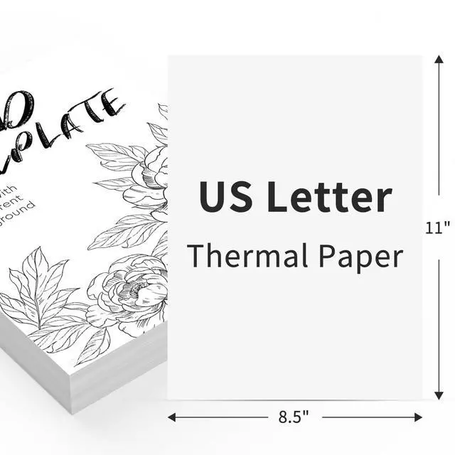 Alt view image 2 of 6 - 100 Sheets Thermal Paper 8.5 x 11, US Letter Size Thermal Printer Paper for Business,Home,Office,Continual Feeding Folded Printing Paper for Portable Printer M832, M834, MT800
