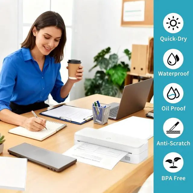 Alt view image 5 of 6 - 100 Sheets Thermal Paper 8.5 x 11, US Letter Size Thermal Printer Paper for Business,Home,Office,Continual Feeding Folded Printing Paper for Portable Printer M832, M834, MT800