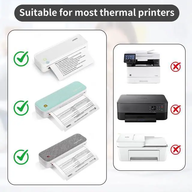 Alt view image 4 of 5 - 200 Sheets Thermal Printer Paper, 8.5"x 11" US Letter Size - High-Efficiency Durable Printing for Home Work, Printing Contract, Picture, Compatible with Most Thermal Printers (200 Sheets)