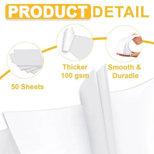 Alt view image 2 of 7 - Premium Printer Paper, A4 (8.3"x 11.7") Blank Copy Paper, Unpunched, Blank Papers, 28lb Bond/100gsm, 50 Sheets/100 Pages