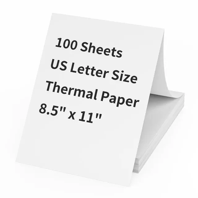 Alt view image 7 of 7 - Thermal Printer Paper 8.5 x 11 Inch, 100 Sheets US Letter Size Thermal Paper, Folded, Continuous, Perforated, Compatible with A4 Portable Thermal Printer