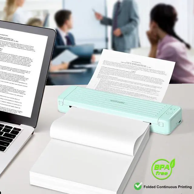 Alt view image 2 of 6 - Thermal Printer Paper 8.5 x 11 Inch, Quick-Dry US Letter Paper, Compatible with M08F M832 Portable Printer, Continuous Perforated Folding Paper, 200 Sheets