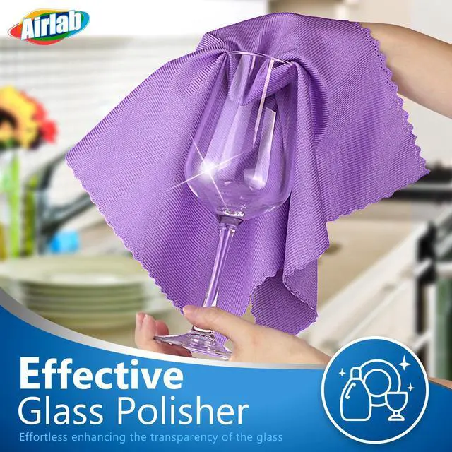 Alt view image 2 of 7 - Glass Polishing Cloth Streak Free Miracle Cleaning Cloth Lint Free Microfiber Cleaning Rags for Glasses Kitchen Dish Mirrors Easy Clean, Pack of 8, 16" x 12", Multicolor