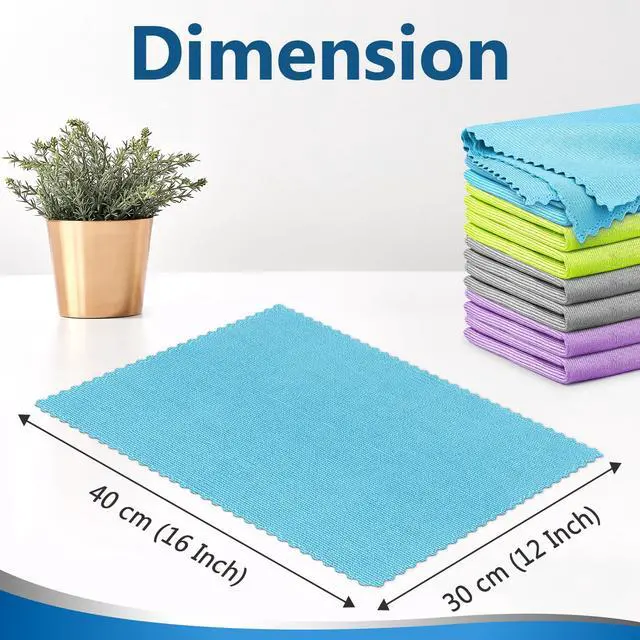 Alt view image 5 of 7 - Glass Polishing Cloth Streak Free Miracle Cleaning Cloth Lint Free Microfiber Cleaning Rags for Glasses Kitchen Dish Mirrors Easy Clean, Pack of 8, 16" x 12", Multicolor