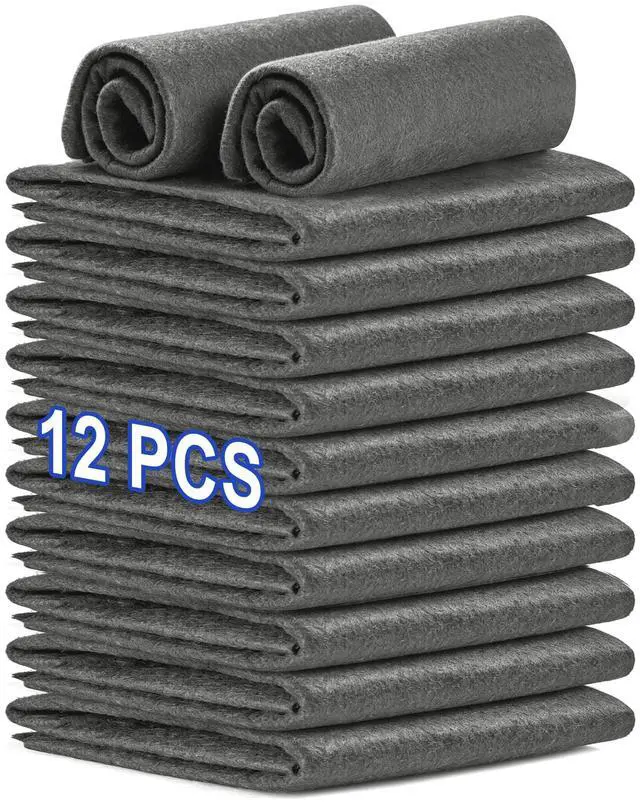 Main image of Thickened Magic Cleaning Cloth (12 Pack) - Microfiber Streak Free Lint Free Reusable Cleaning Cloths for Windows, Mirrors, Cars and Kitchen (9.8" x 12.6")
