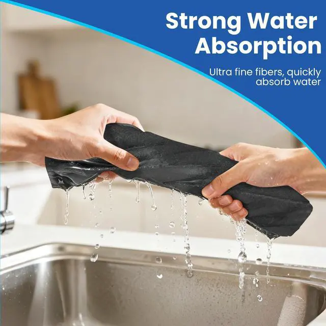 Alt view image 3 of 7 - Thickened Magic Cleaning Cloth (12 Pack) - Microfiber Streak Free Lint Free Reusable Cleaning Cloths for Windows, Mirrors, Cars and Kitchen (9.8" x 12.6")
