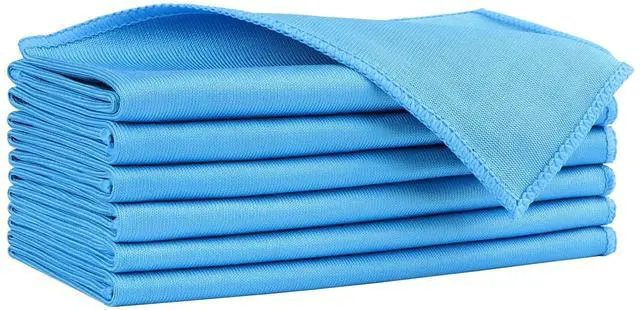 Main image of Microfiber Glass Cleaning Cloths 6 PK, Lint Free Streak Free, Reusable Microfiber Magic Cleaning Cloth for Cleaning Windows, Glasses, Mirrors, Screens, Stainless Steel, and More, Blue-14×16