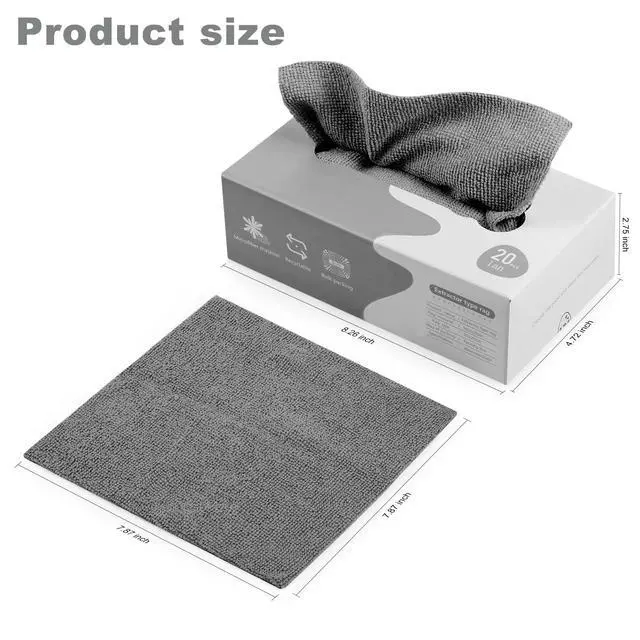 Alt view image 2 of 6 - Microfiber Cleaning Cloth Rags in A Box (20 Count) -7.9" x 7.9" Reusable Microfiber Towels for Cars - Edgeless Terry Towels,Small Microfiber Towel for Home, Kitchen (Geen)