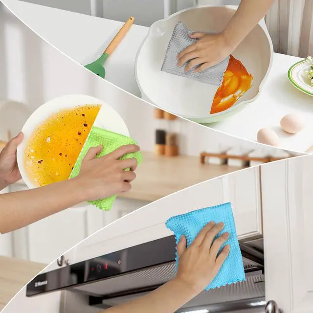 Alt view image 7 of 7 - Microfiber Glass Cleaning Cloth 12PK, Lint Free Cloth Polishing Cleaning Rags, Stainless Steel Wipes, Kitchen Dishcloths, Magic Cleaning Cloth for Glass, Windows, Mirrors, Stainless Steel 11×11"