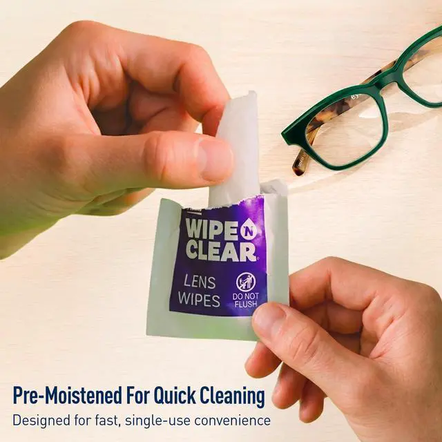 Alt view image 6 of 7 - Lens Wipes, Wipe 'N Clear, Pre-Moistened & Streak-Free, 150 Count