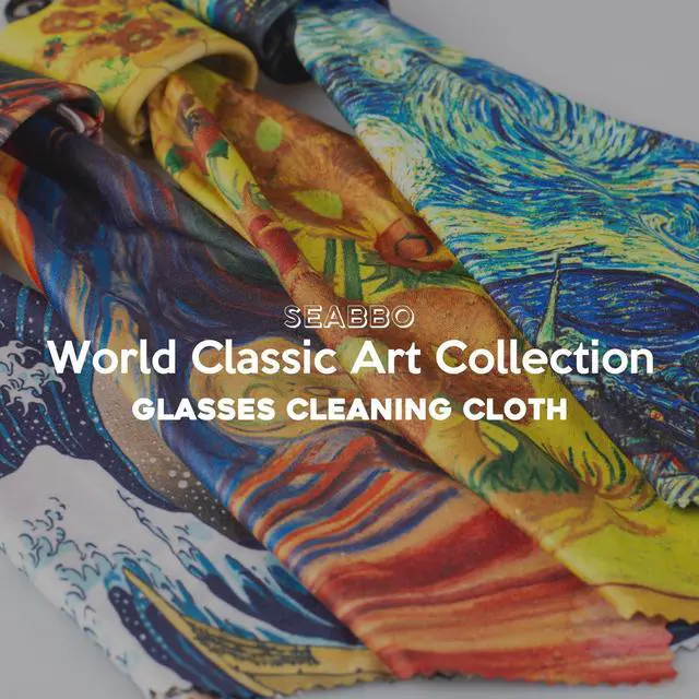 Alt view image 5 of 7 - Glasses Cleaning Cloth, Family Pack Microfiber Eye Glass Clean Cloths Cleaner Keychain for Eyeglasses, Eyeglasses Wipes Screens, Camera Lenses-World Classic Art Design Double Sided Printing 8PCS