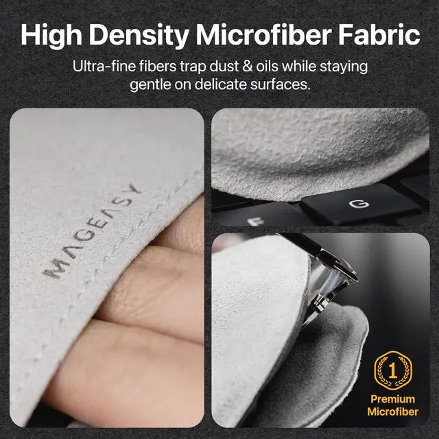 Alt view image 4 of 7 - Microfiber Cleaning Cloth for Electronics, iPhone iPad MacBook, Car Screen Cleaner, Keyboards, Eye Glasses, Camera Lens Wipes - No Lint & Streak Free Thick Polishing Cloth Reusable