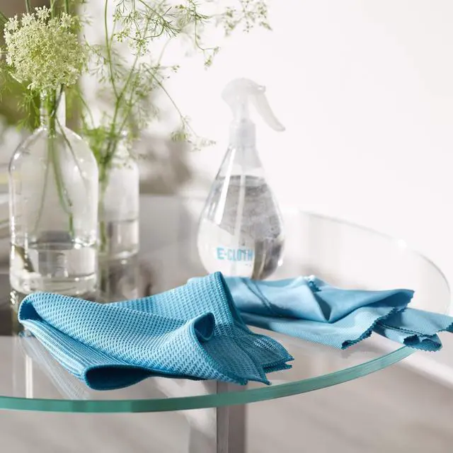 Alt view image 4 of 7 - Microfiber Window Cleaning Cloth Kit - Glass Cleaning Cloth for Windows, Mirrors, Cars, Lenses, Eyeglasses, & More, Streak Free Clean, Machine Washable Reusable Towel - Alaskan Blue