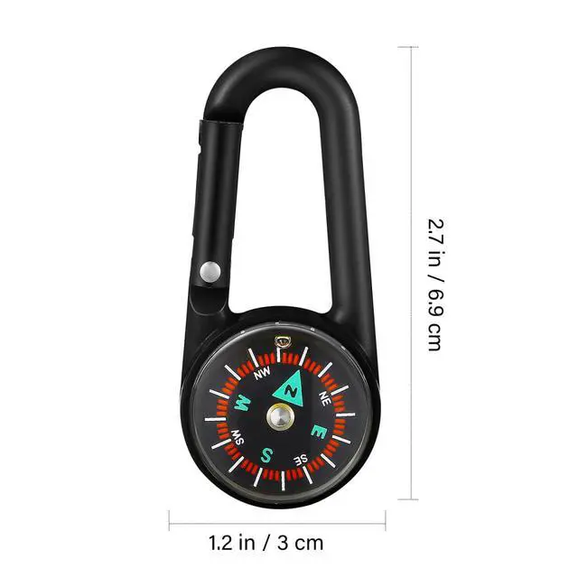 Alt view image 2 of 7 - 24pcs Keychain Compass Metal Carabiner Compass Small Pocket Clip On Compass Portable Mini Compass Keychain for Outdoor Hiking Camping Emergency Backpacking