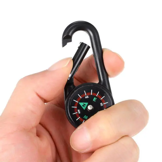 Alt view image 5 of 7 - 24pcs Keychain Compass Metal Carabiner Compass Small Pocket Clip On Compass Portable Mini Compass Keychain for Outdoor Hiking Camping Emergency Backpacking