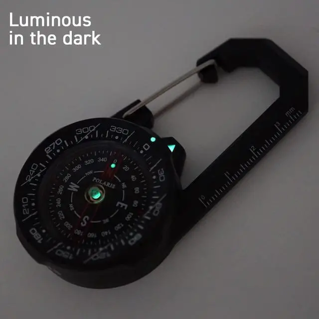 Alt view image 2 of 4 - Tough Clip on Compass 60M Waterproof with Rotating Bezel Water Resistant for Outdoor Hiking Survival Backpack Climbing Orienteering Backpacking Accessories