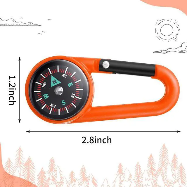 Alt view image 6 of 7 - 32 Pcs Compass Keychain for Kids Adventure Camping Small Keychain Belt Clips With Holes Compass Metal Buckle Outdoor Camping Party Favors (Multi Color)