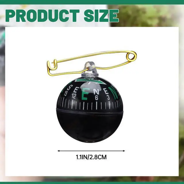 Alt view image 2 of 6 - 6 Pcs Ball Pin on Compass Globe with Pin Liquid Filled Small Compass for Hiking Camping Navigation Birthday Baptism Graduation 2026 Gift for Son from Mom Dad