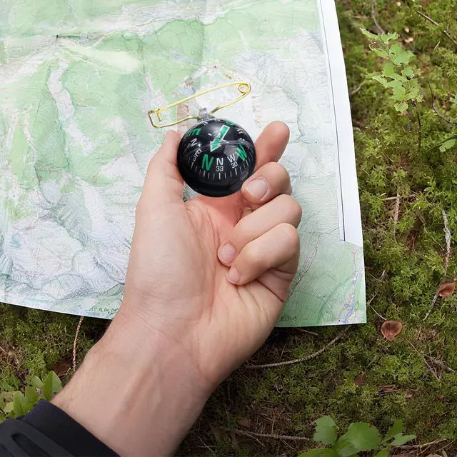Alt view image 6 of 6 - 6 Pcs Ball Pin on Compass Globe with Pin Liquid Filled Small Compass for Hiking Camping Navigation Birthday Baptism Graduation 2026 Gift for Son from Mom Dad