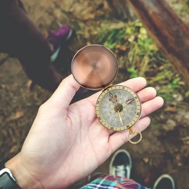 Alt view image 2 of 7 - Vintage Pocket Compass, Classic Camping Watch Flip Navigation Retro