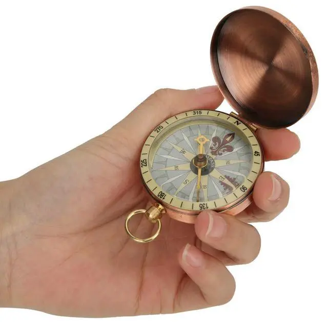 Alt view image 6 of 7 - Vintage Pocket Compass, Classic Camping Watch Flip Navigation Retro