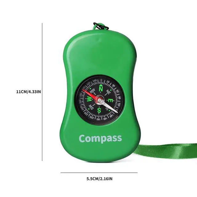 Alt view image 2 of 7 - Explorer Kit Compass| Essential Outdoor Adventure Gear (Compass & Whistle Included) | Develops Sense of Direction.Green-com
