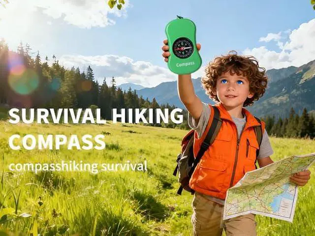 Alt view image 5 of 7 - Explorer Kit Compass| Essential Outdoor Adventure Gear (Compass & Whistle Included) | Develops Sense of Direction.Green-com