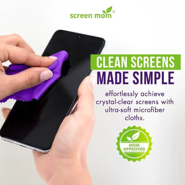 Alt view image 3 of 7 - Screen Cleaner Purple Microfiber Cloths (6-Pack) - Microfiber Screens Cleaner Cloths, TV Cleaning Cloth for Electronic Cleaners, Laptop, Computer & Car Screens Cleaning Kit, TV Cleaners