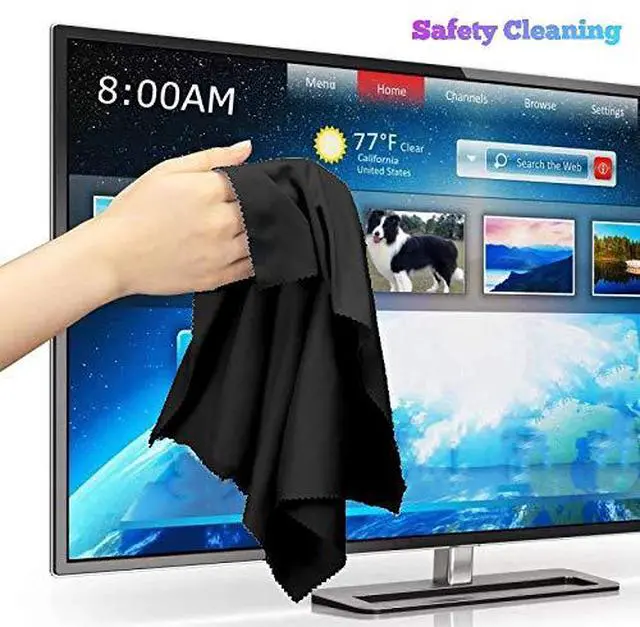 Alt view image 3 of 6 - 20"x20"(50x50CM) Extra Large Oversized Microfiber Cleaning Cloth, Ideal for Electronics and Screens, Lenses on Cameras, Binoculars, telescopes, All Types of Optical Glass (1Pack Black)