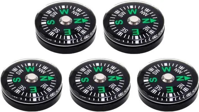 Alt view image 4 of 7 - 5 Pack Mini Pocket Compass 25mm Survival Button Compass for Hiking, Camping, Boating & Outdoor Activities, Small Backpacking Navigation Tool for Paracord, Watch Band & Teens Adventure Gear