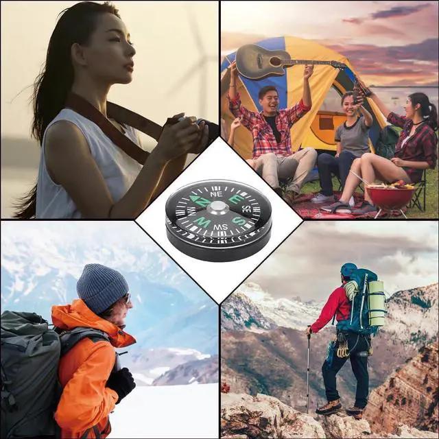 Alt view image 7 of 7 - 5 Pack Mini Pocket Compass 25mm Survival Button Compass for Hiking, Camping, Boating & Outdoor Activities, Small Backpacking Navigation Tool for Paracord, Watch Band & Teens Adventure Gear