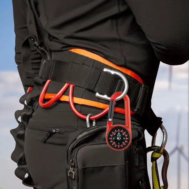 Alt view image 5 of 7 - 12 Pcs Compass Keychain for Kids, Colorful Mini Carabiner Clip Pocket Compass for Summer Camp, Backpacking, Birthday Party Favors and Classroom Prizes