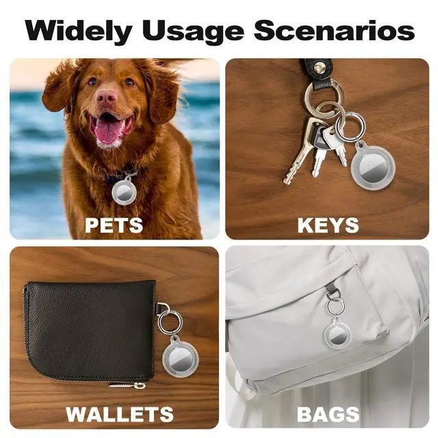 Alt view image 6 of 6 - IPX8 Waterproof for Airtag Holder, for Apple for Airtags with Keychain,for Air Tag Case for Luggage, Dog Collar, Keys, Anti-Scratch Full Body Protective for Air Tags Holder, Clear