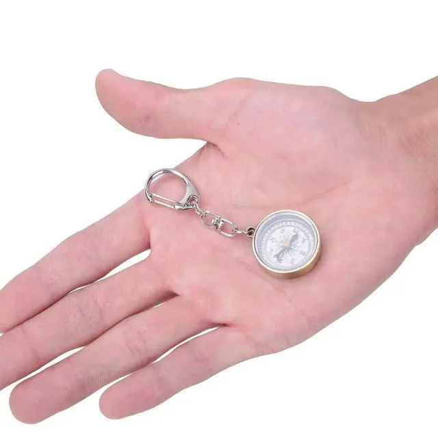 Alt view image 3 of 7 - Keychain Compass, Pack of 2 Vintage Style Zinc Alloy Pocket Compass Navigation Tool for Outdoor Camping Hiking