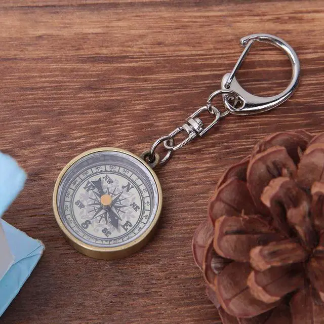 Alt view image 6 of 7 - Keychain Compass, Pack of 2 Vintage Style Zinc Alloy Pocket Compass Navigation Tool for Outdoor Camping Hiking