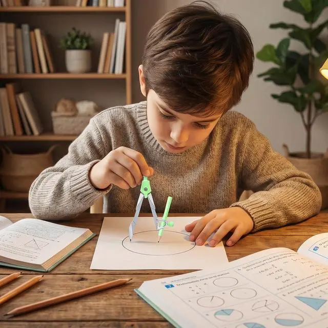 Alt view image 4 of 7 - Compass Geometry Tool 9 Pcs Protractor and Compass Set Geometry Set Drawing Compass with Shatterproof Storage Box Includes Rulers Protractor Compass Eraser Pencil Sharpener Green