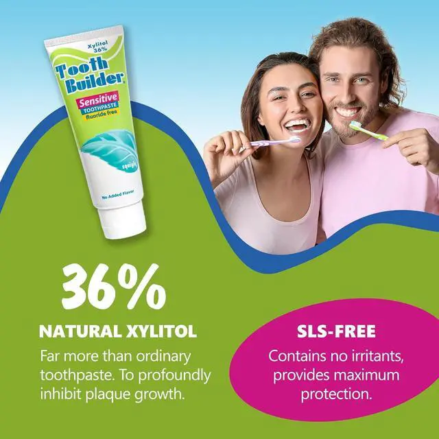 Alt view image 2 of 6 - Tooth Builder SLS Free Toothpaste (Stops Tooth Sensitivity) Prevents Canker Sores, Cavities, Perioral Dermatitis, Bad Breath, Chapped Lips, 4 oz (4 Ounce (Pack of 1), Unflavored)