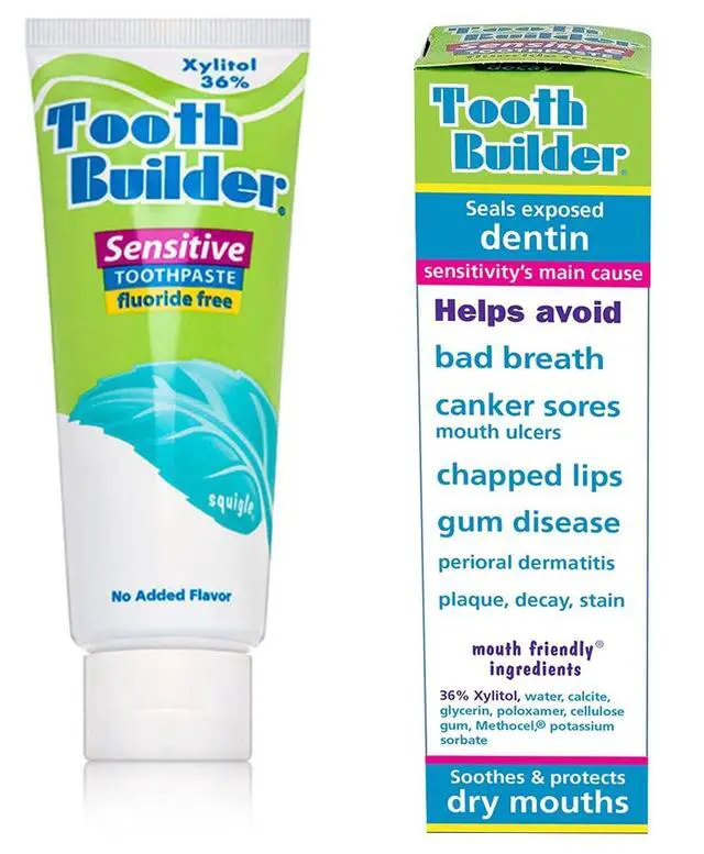 Alt view image 4 of 6 - Tooth Builder SLS Free Toothpaste (Stops Tooth Sensitivity) Prevents Canker Sores, Cavities, Perioral Dermatitis, Bad Breath, Chapped Lips, 4 oz (4 Ounce (Pack of 1), Unflavored)