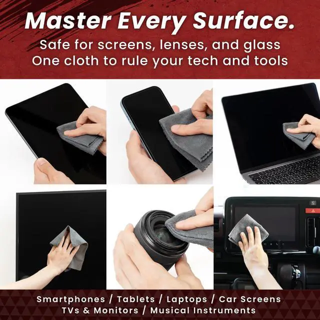 Alt view image 4 of 7 - Samurai ClothJapanese Microfiber Cleaning Cloth | Washable, Reusable, Lint Free Cloth for Phones, Laptops, Lenses, Screens & Electronics | Made in Japan | Small | 2 Pack